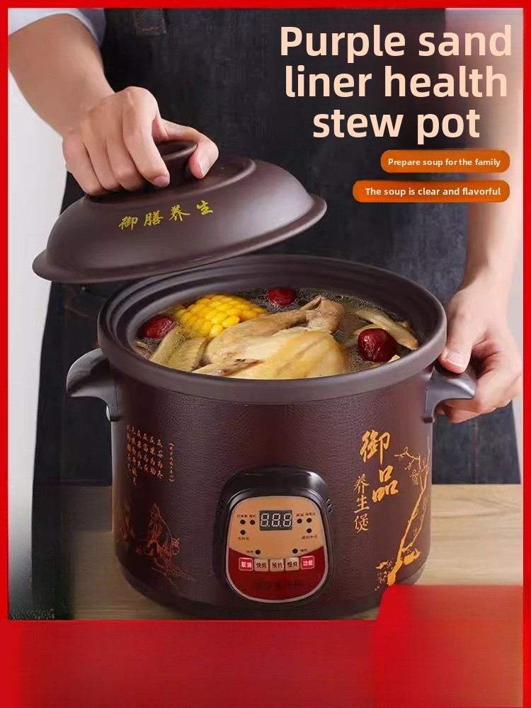 Slow Cooker Ceramic - Volautomatische 2,5-6L elektrische slowcooker, keramische soeppan,