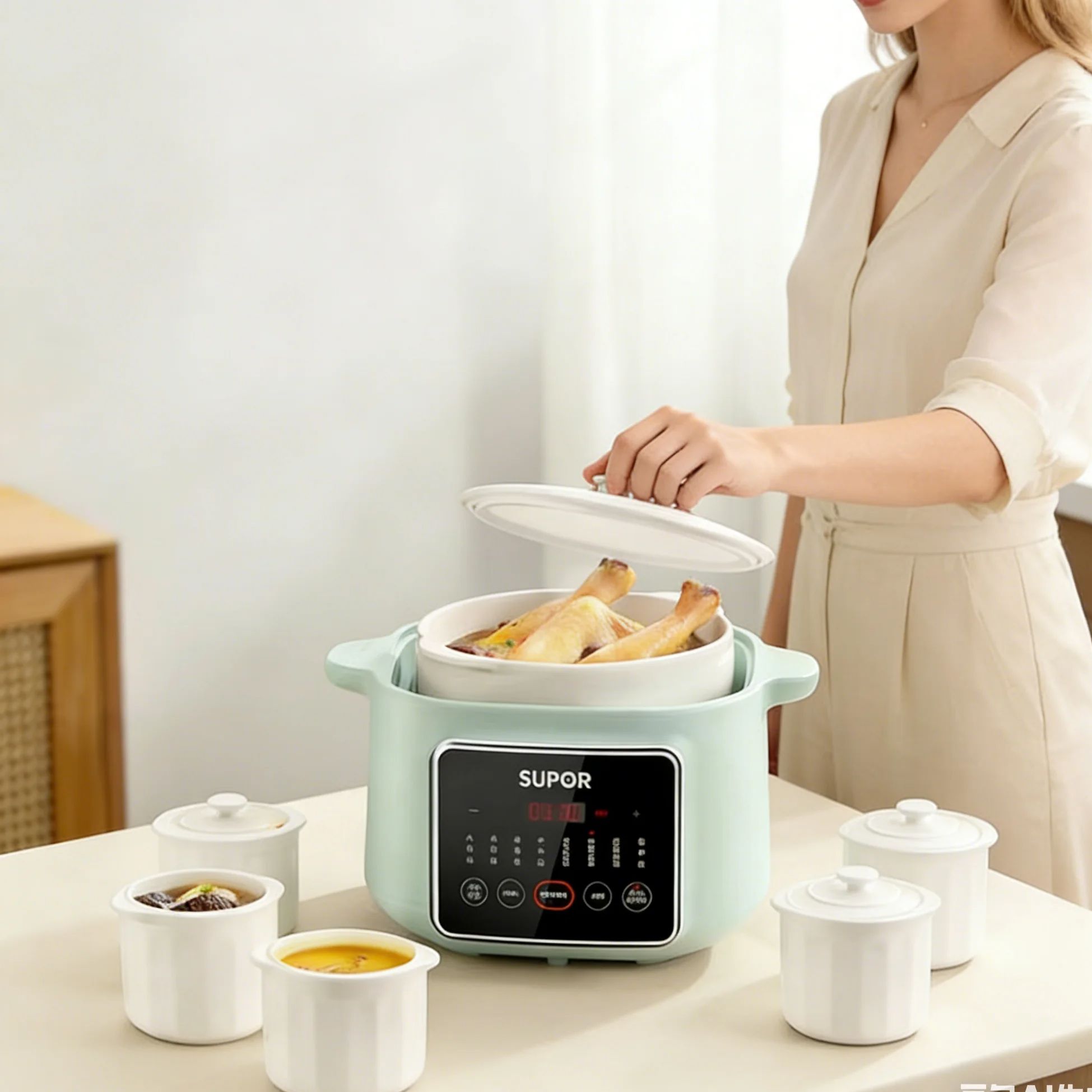Slow Cooker Ceramic - SUPOR Keramische multifunctionele slowcooker met dubbele