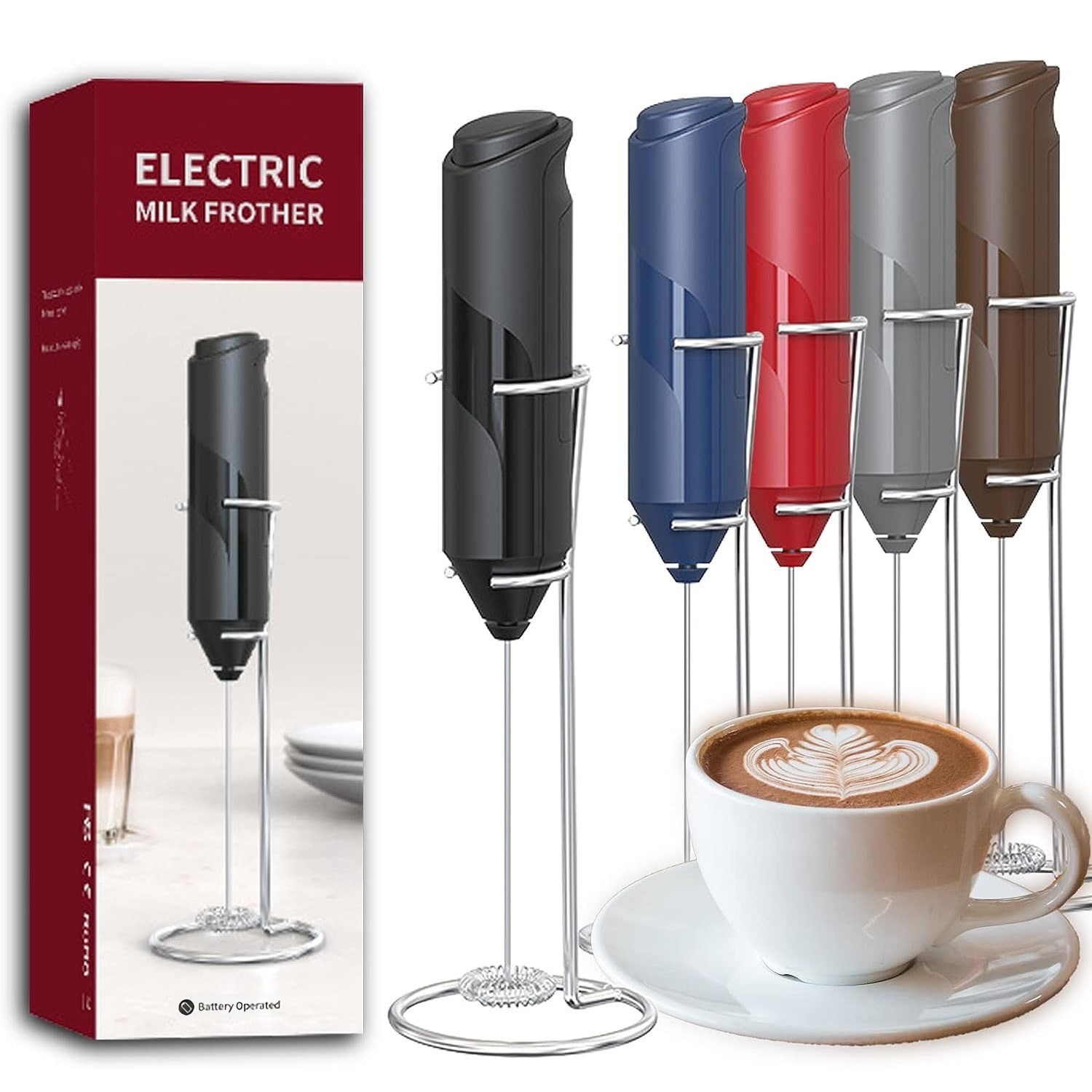 Hand Mixer Electric - Elektrische Melkschuimer Koffiezetapparaat Hand Mixer Cappuccino