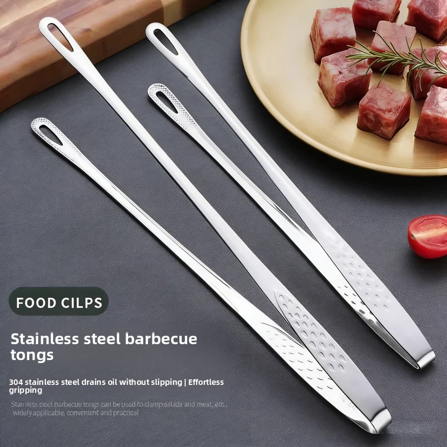 Kitchen Appliances And Utensils - Roestvrijstalen keukentang Antislip Hittebestendig BBQ Grillgereedschap