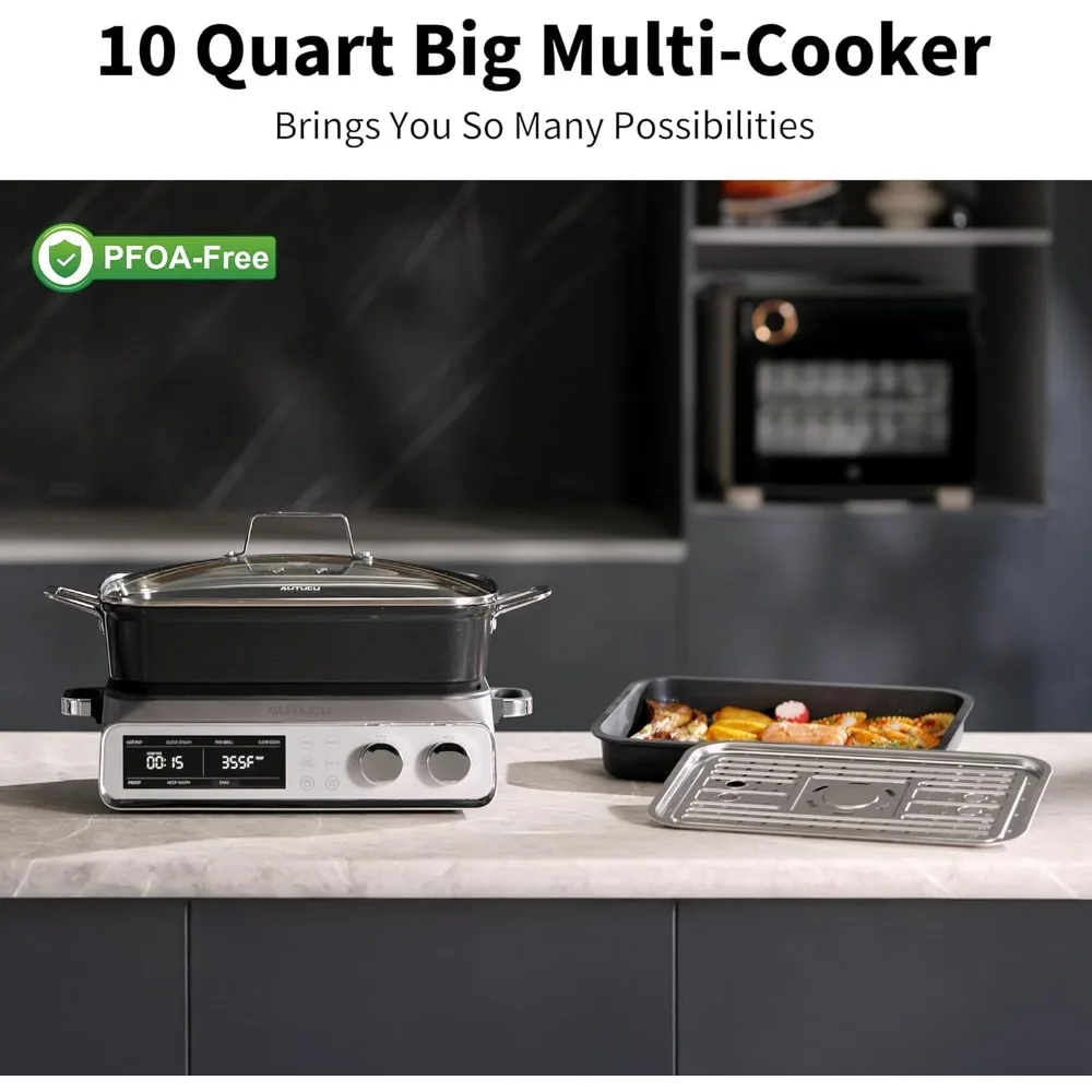 Slow Cooker Ceramic - US Shipping Programmeerbare slowcooker Multi-cooker 10